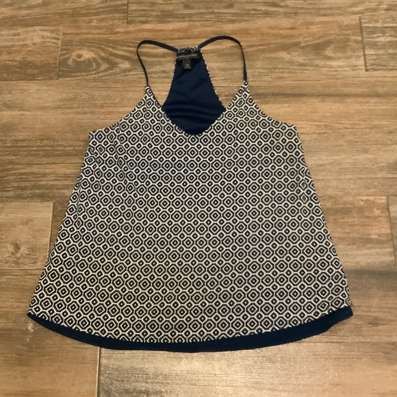 Banana Republic Tops - Banana Republic Women Tank Top Navy Blue and Cream Size XSmall-geometric pattern